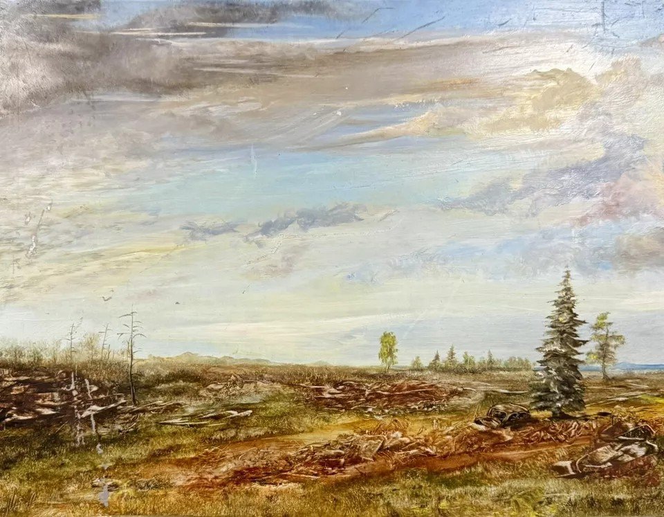 Boris Mitavski (1948): "the Forgotten House" During 2 Russian Paintings Depicting Landscapes -photo-1