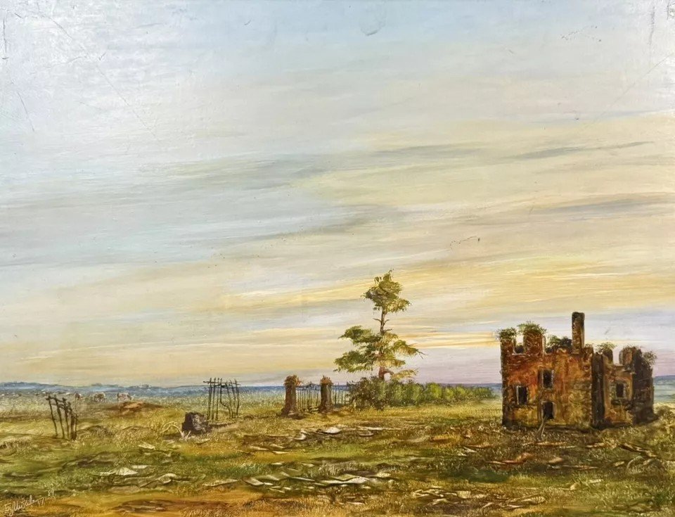 Boris Mitavski (1948): "the Forgotten House" During 2 Russian Paintings Depicting Landscapes -photo-2