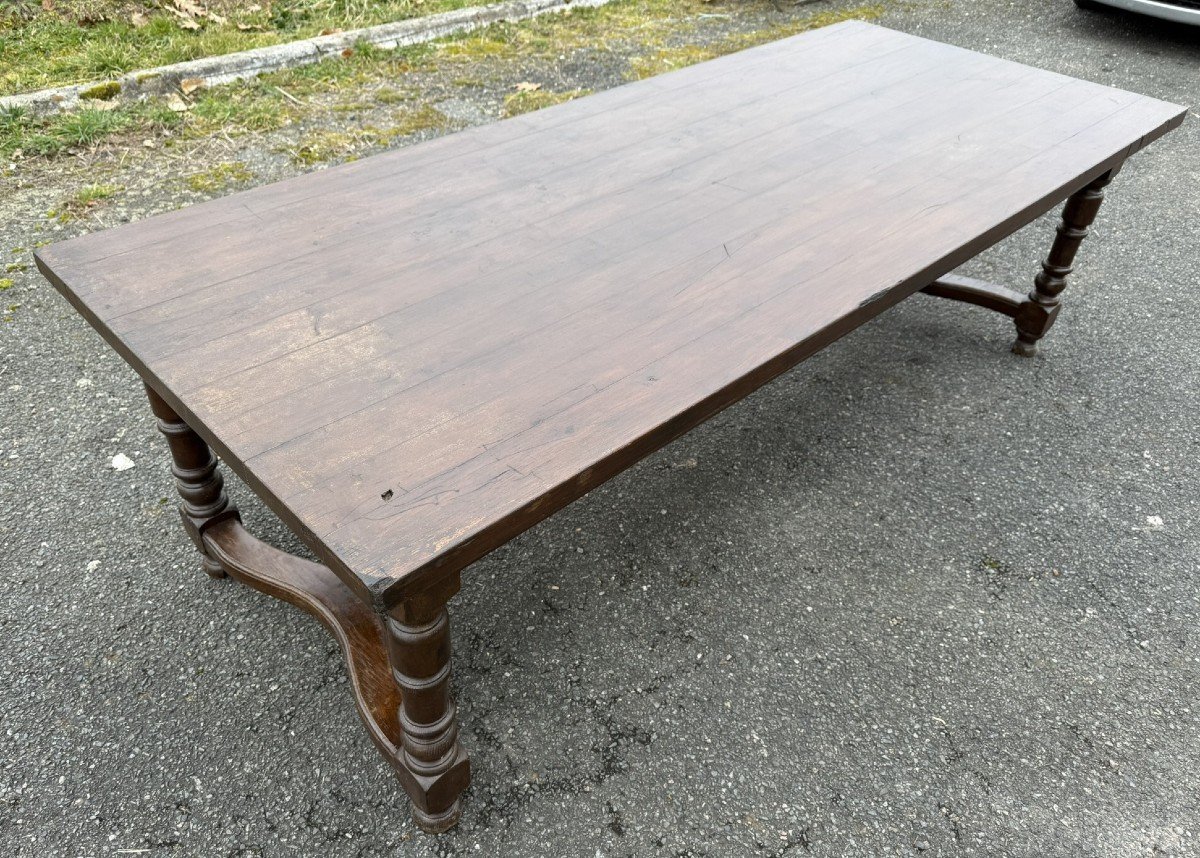 Huge Louis XIII Style Solid Oak Farmhouse Table -photo-6