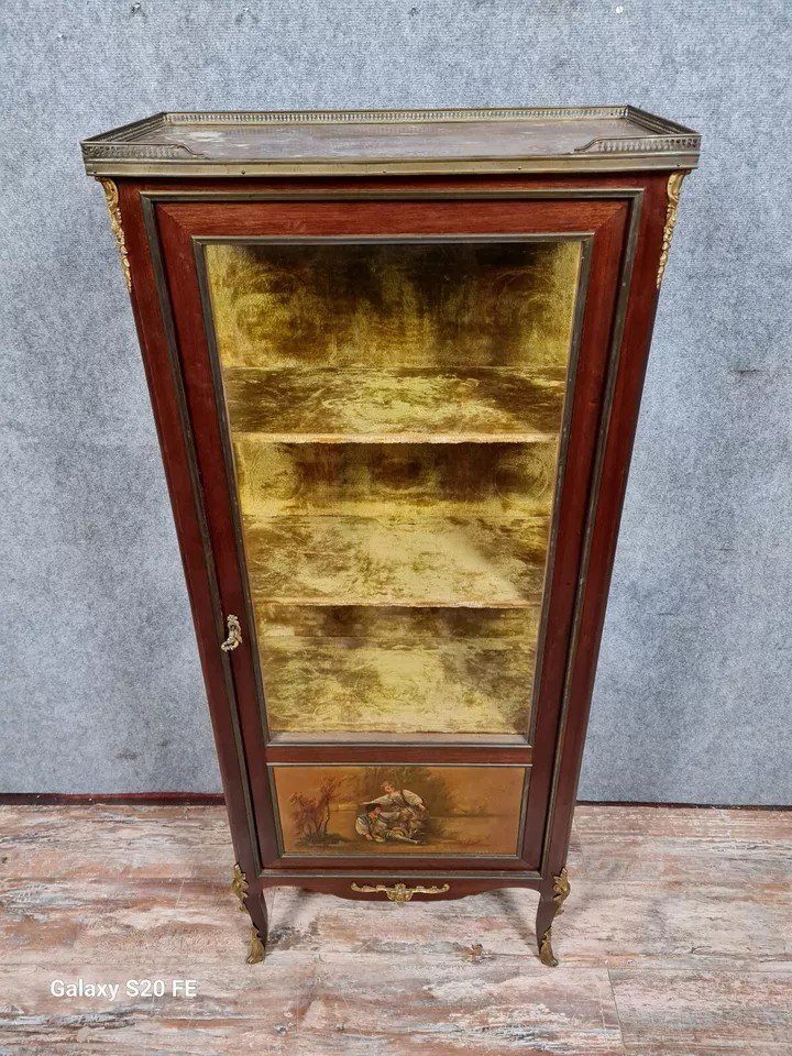 Louis XV Style Display Cabinet Stamped In Mahogany And Martin Varnish Circa 1860-1880-photo-1