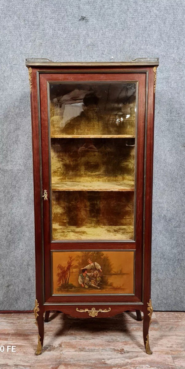 Louis XV Style Display Cabinet Stamped In Mahogany And Martin Varnish Circa 1860-1880