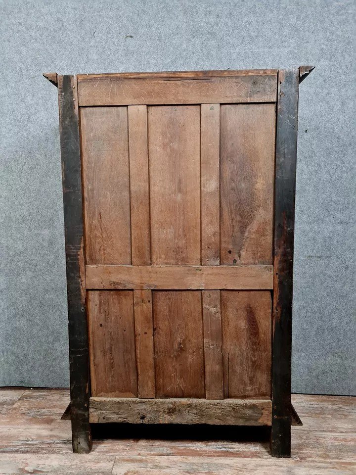 Burgundy Valet Cabinet Louis XIII Period Solid Oak Circa 1700-photo-6