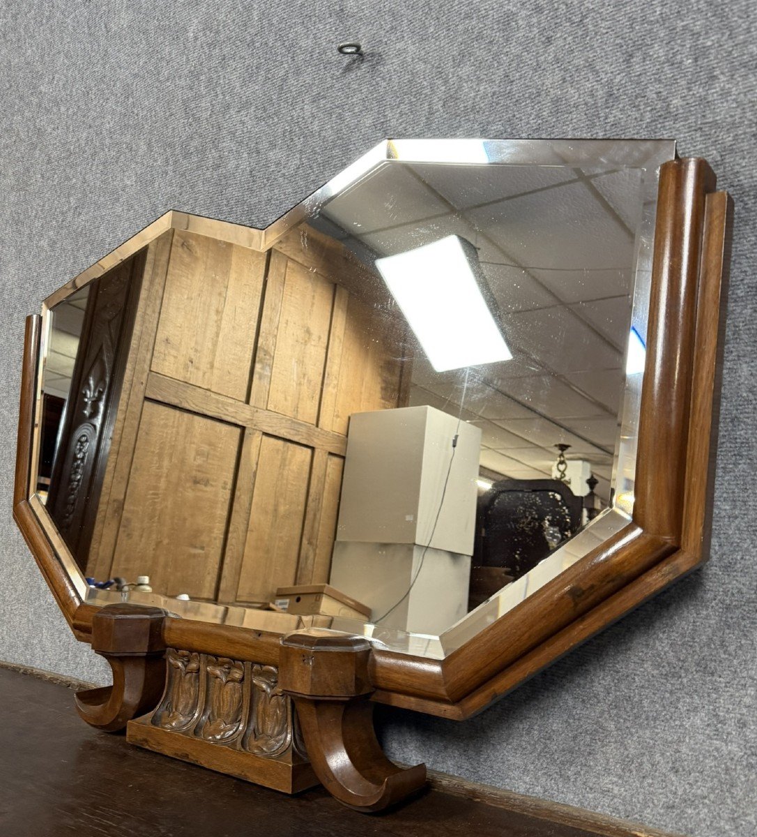 Art Deco Mahogany Mirror -photo-2