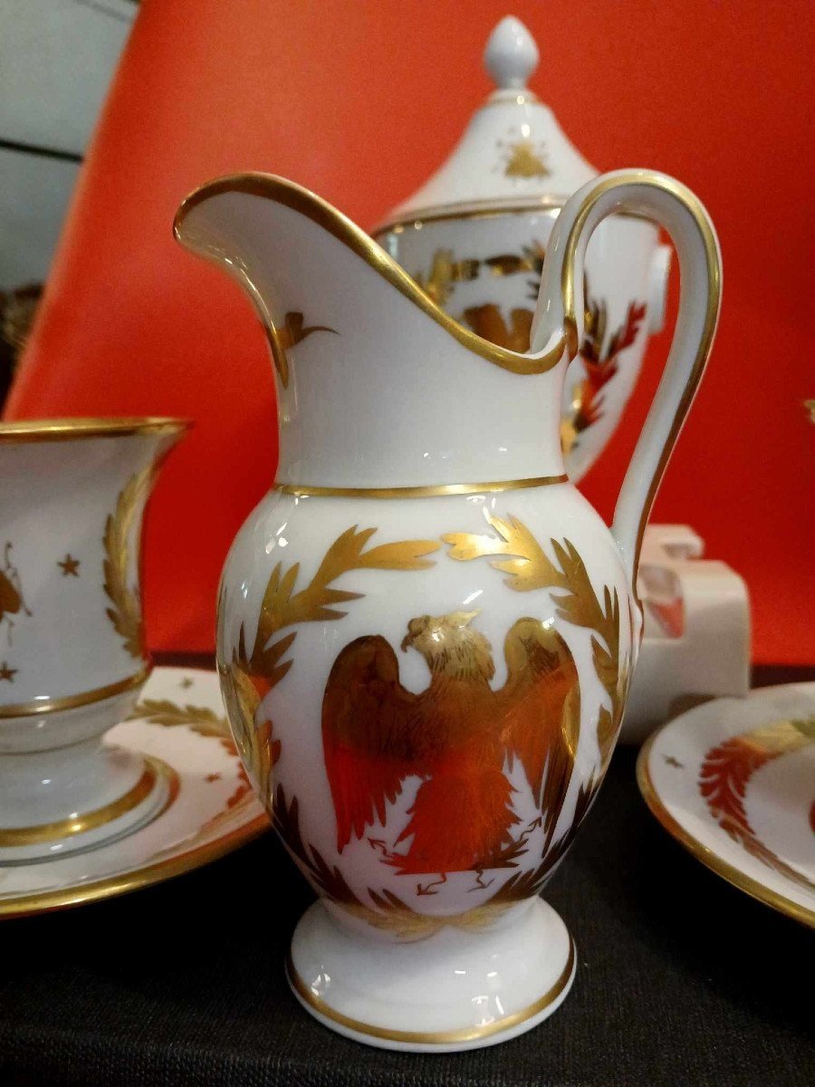 Porcelaine De Limoges : Set Tête A Tête époque Empire (6 Pièces ) -photo-1