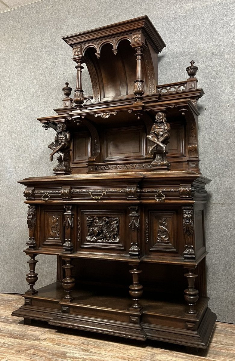 Renaissance Style Walnut Satyr Buffet -photo-3