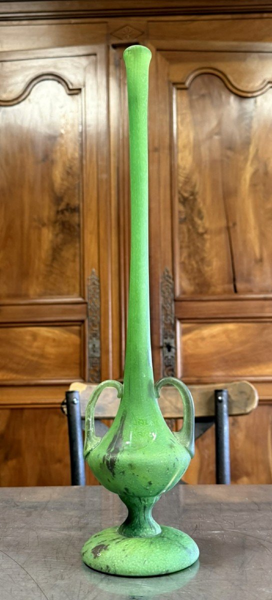 Daum Nancy : Grand Vase Soliflore époque Art Nouveau -photo-1