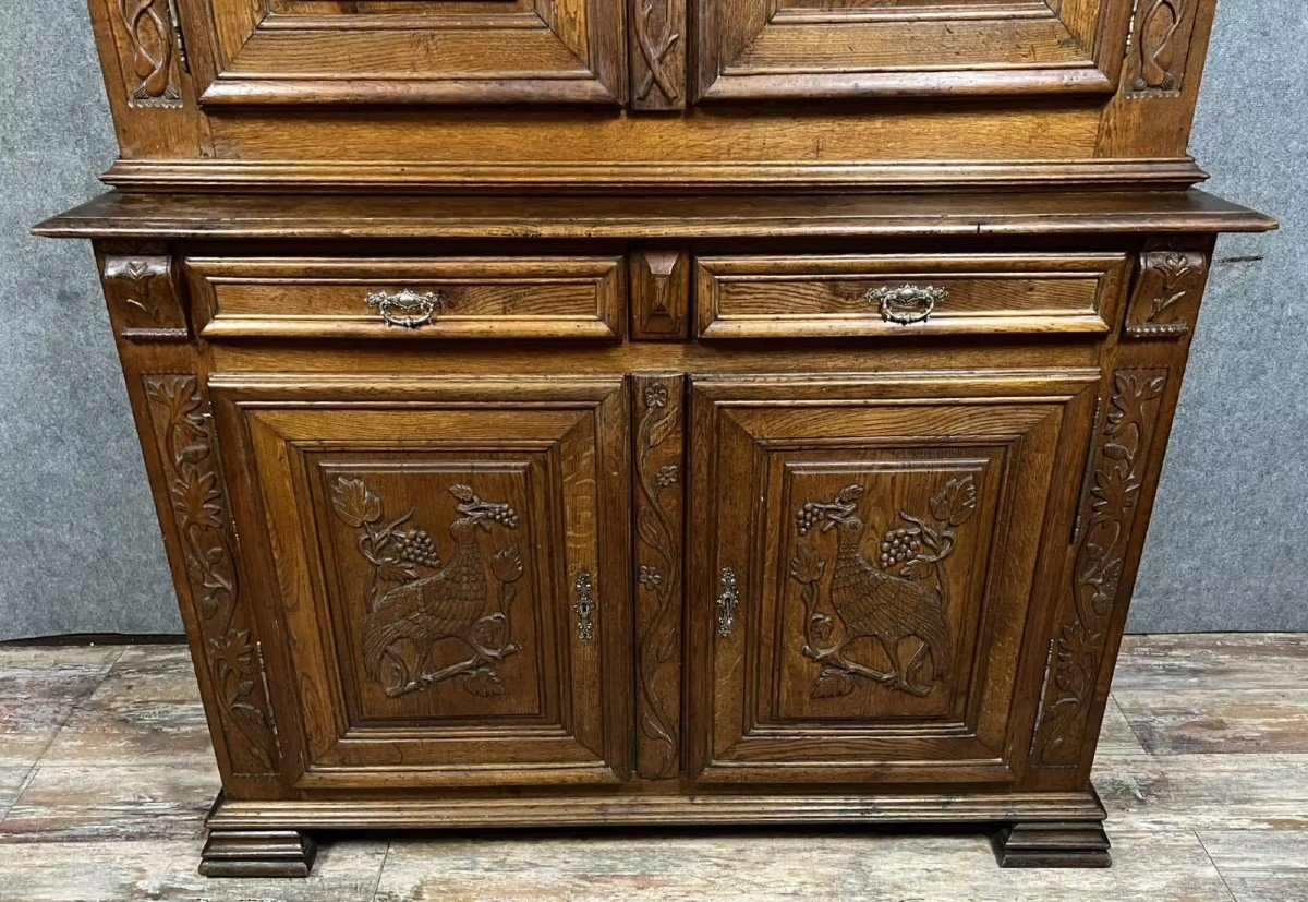 Montbéliard Louis XIII Style 4-shutter Sideboard In Oak -photo-4