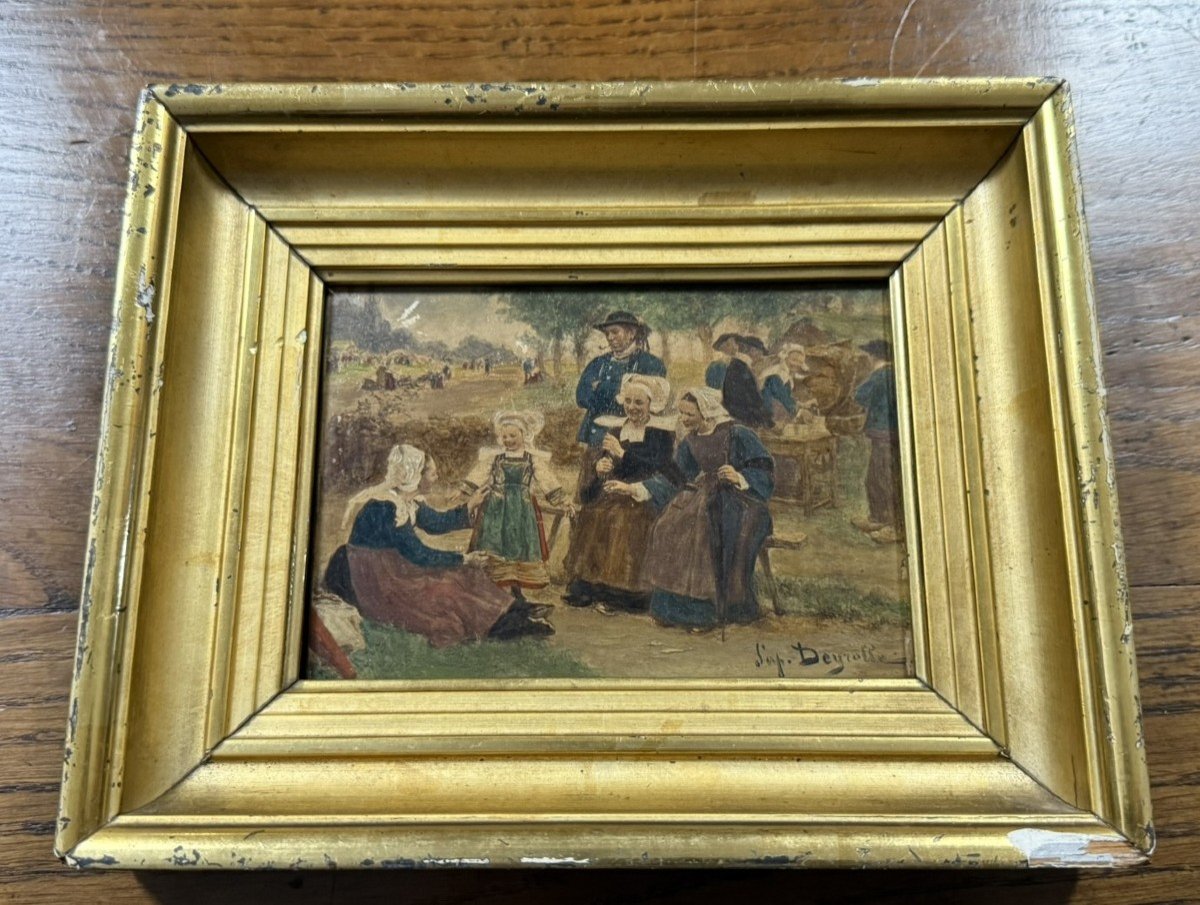 Oil Painting On Panel Signed Deyrolle (1844-1923)  -photo-1