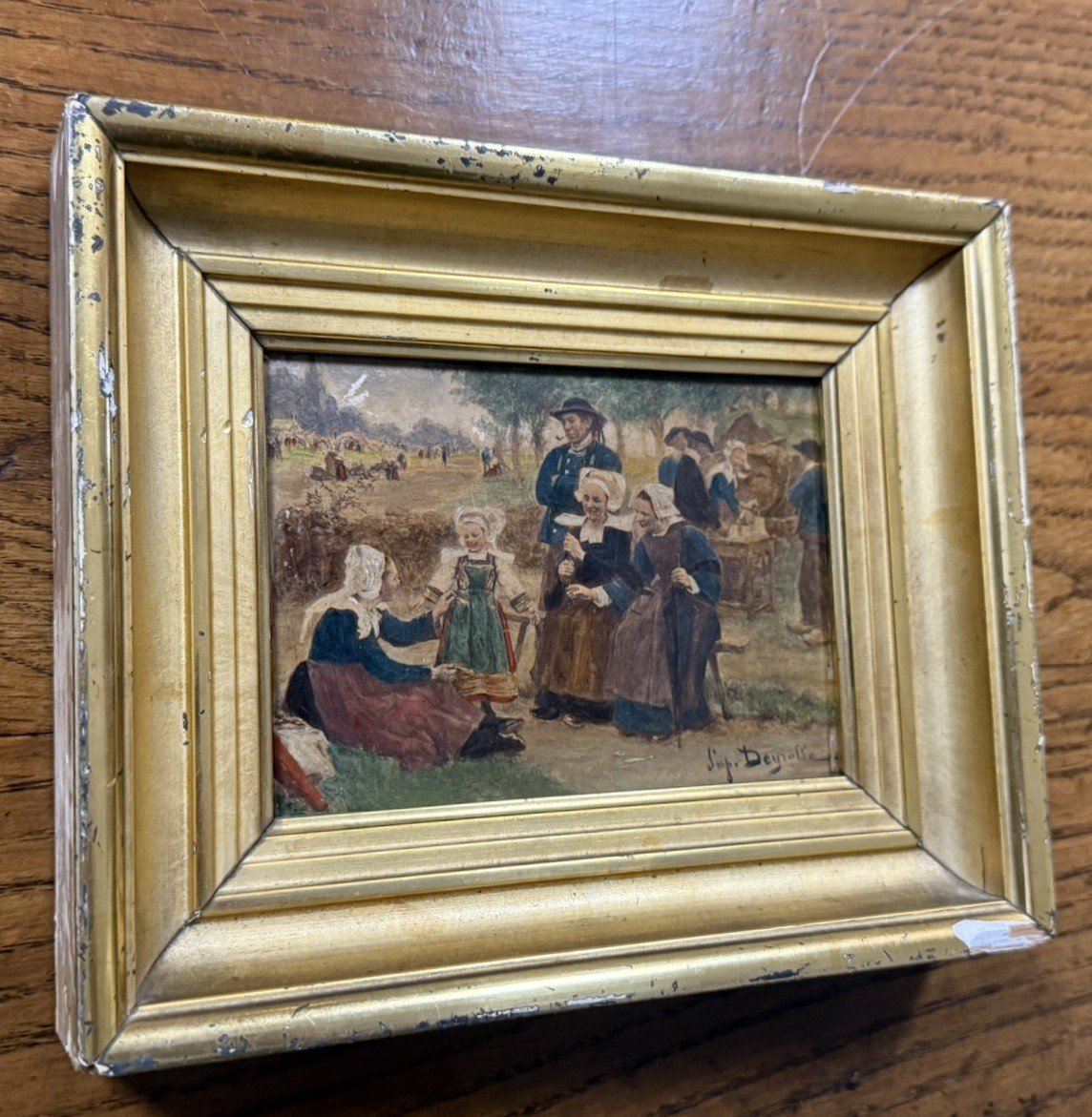 Oil Painting On Panel Signed Deyrolle (1844-1923)  -photo-2