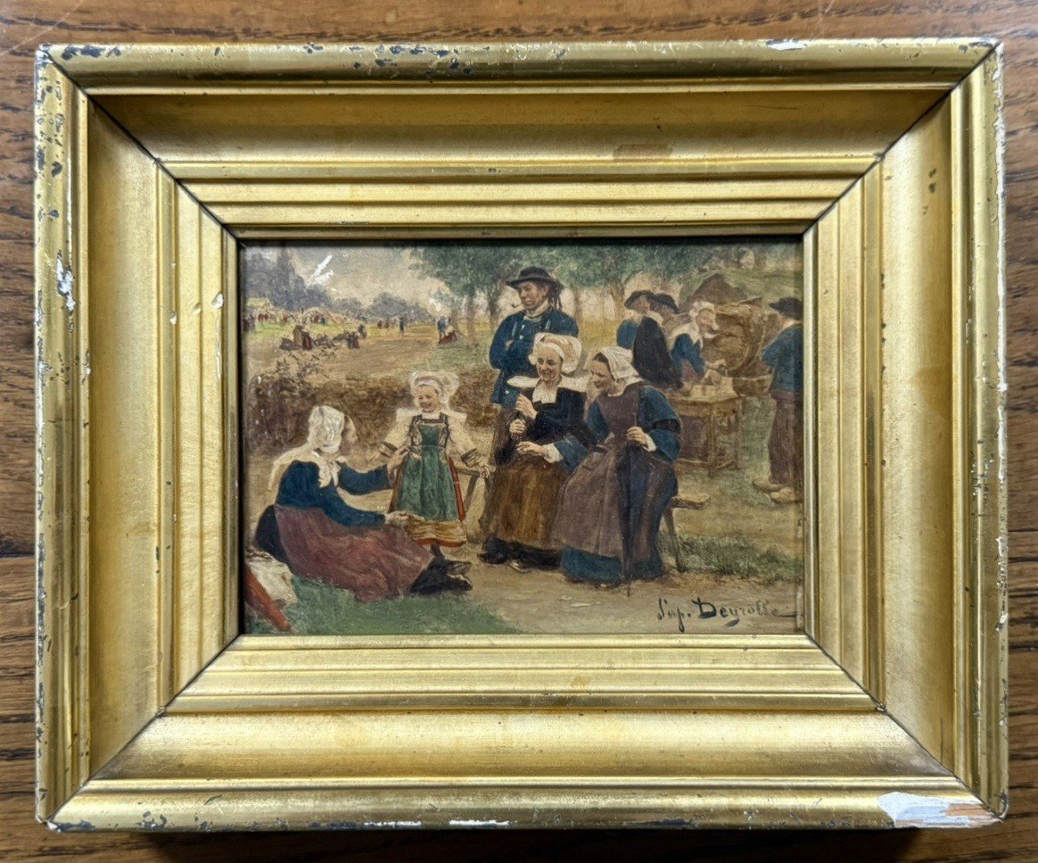 Oil Painting On Panel Signed Deyrolle (1844-1923)  