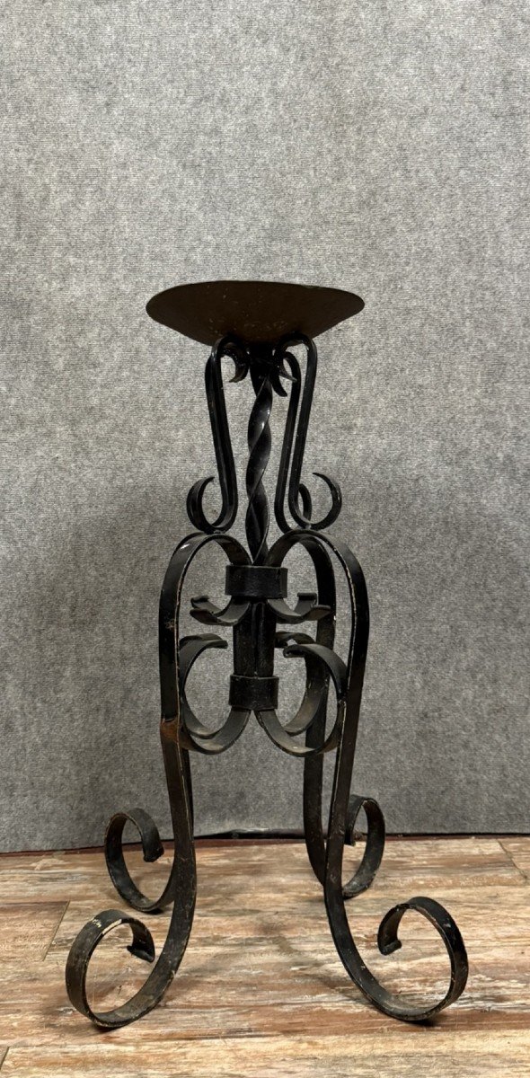 Wrought Iron Candlestick Holder 