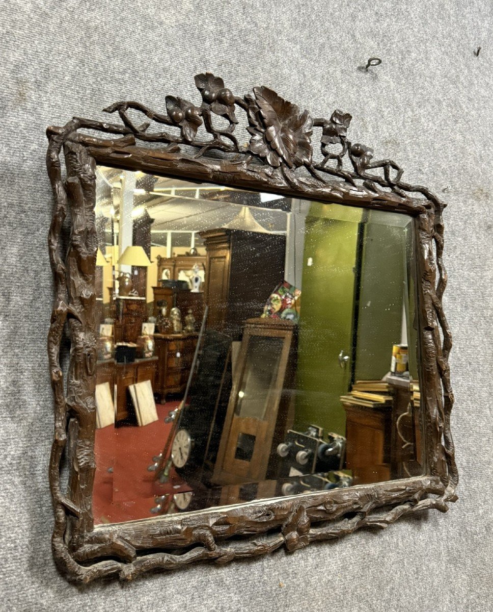 Miroir "foret Noire" En Bois Sculpté époque Napoléon III -photo-1