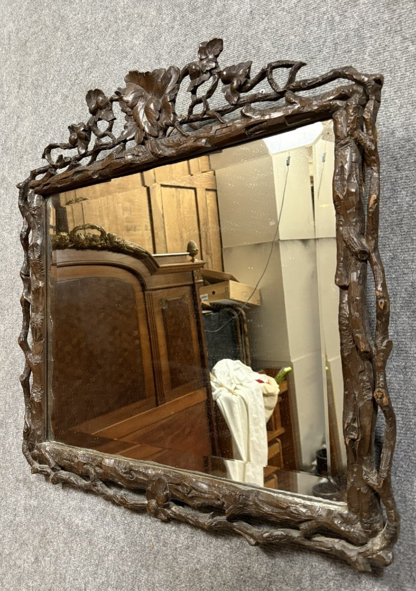 Miroir "foret Noire" En Bois Sculpté époque Napoléon III -photo-2