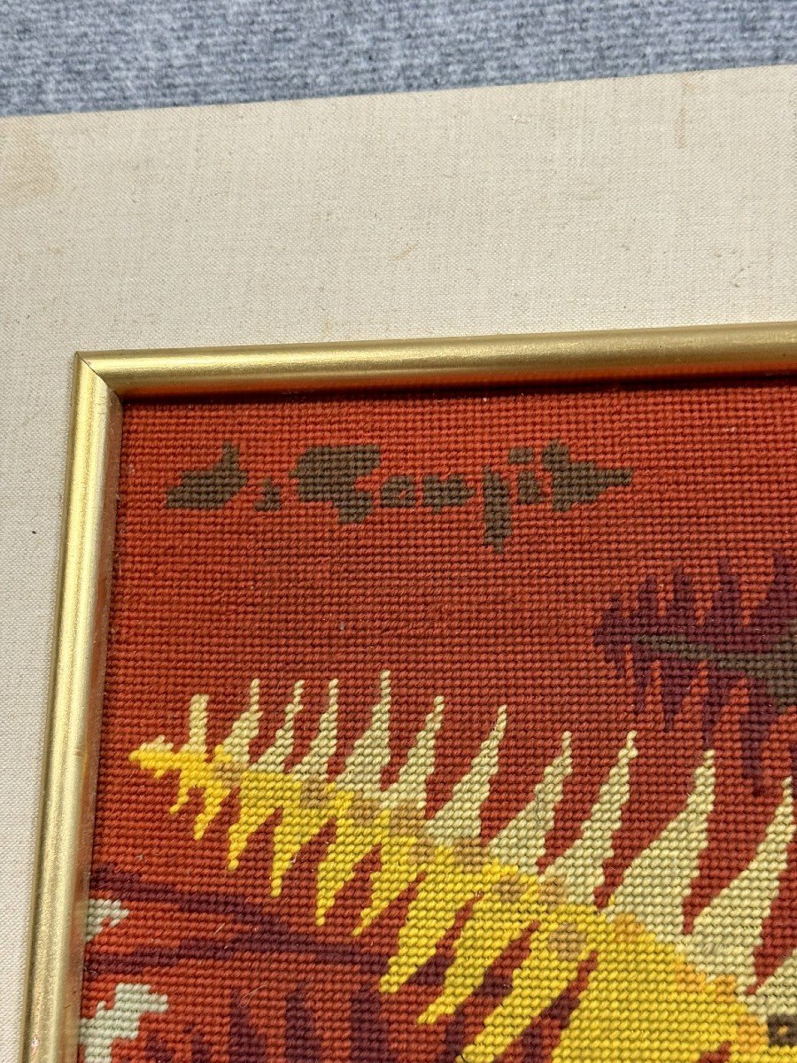 Old Tapestry Signed Goupil -photo-4