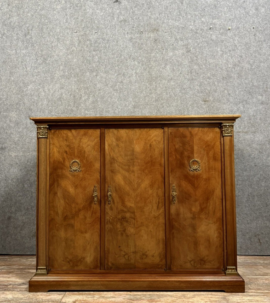 Empire Style Buffet In Mahogany And Gilded Bronzes 