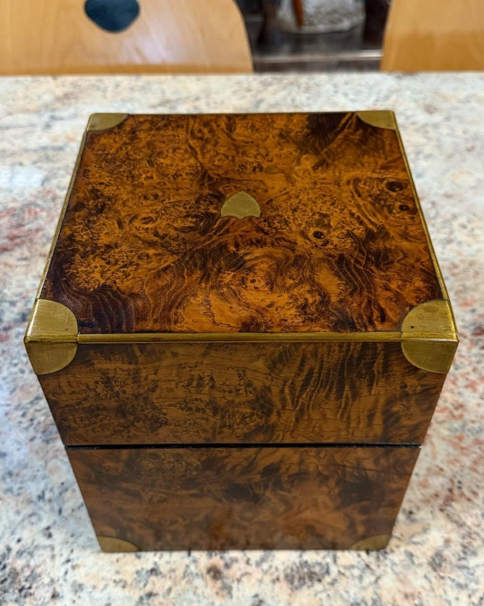 Charles X Period Pharmacist's Box In Precious Wood Burl -photo-1