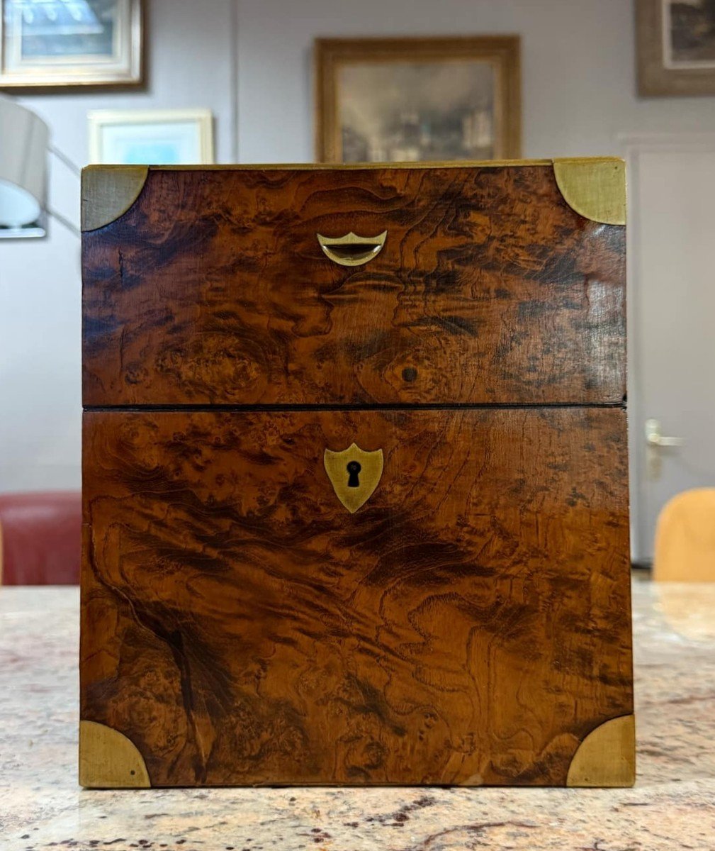 Charles X Period Pharmacist's Box In Precious Wood Burl -photo-5