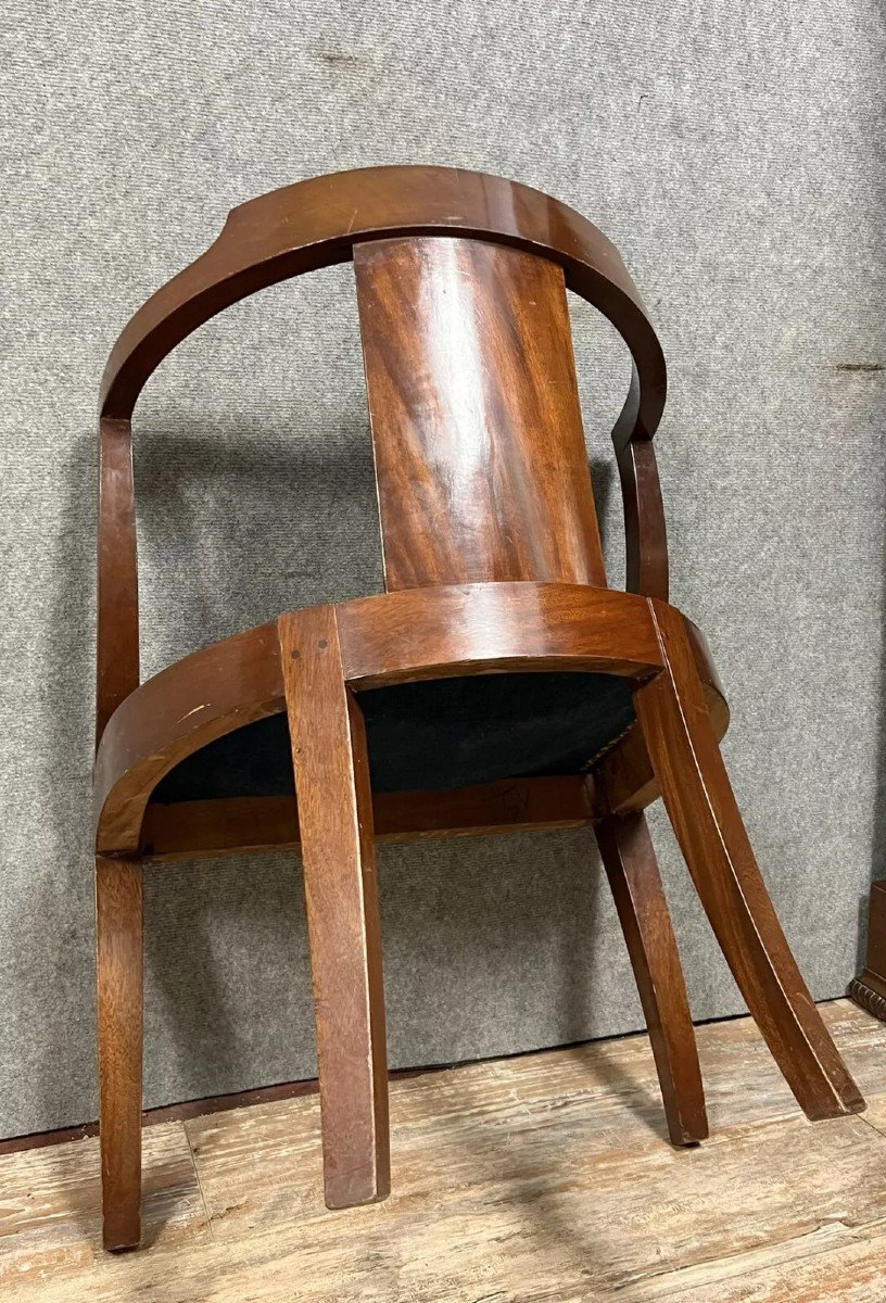 Empire Style Gondola Office Chair In Mahogany -photo-6