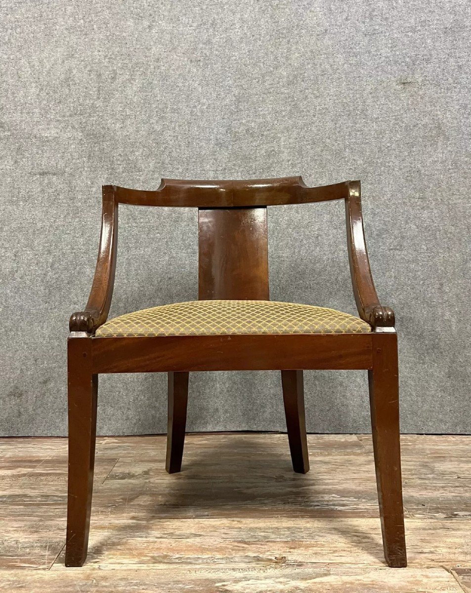 Empire Style Gondola Office Chair In Mahogany 