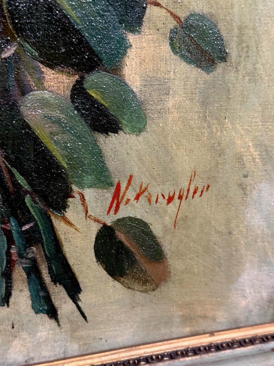 Krugler: Pair Of Oils On Canvas / Still Lifes With Flowers -photo-5