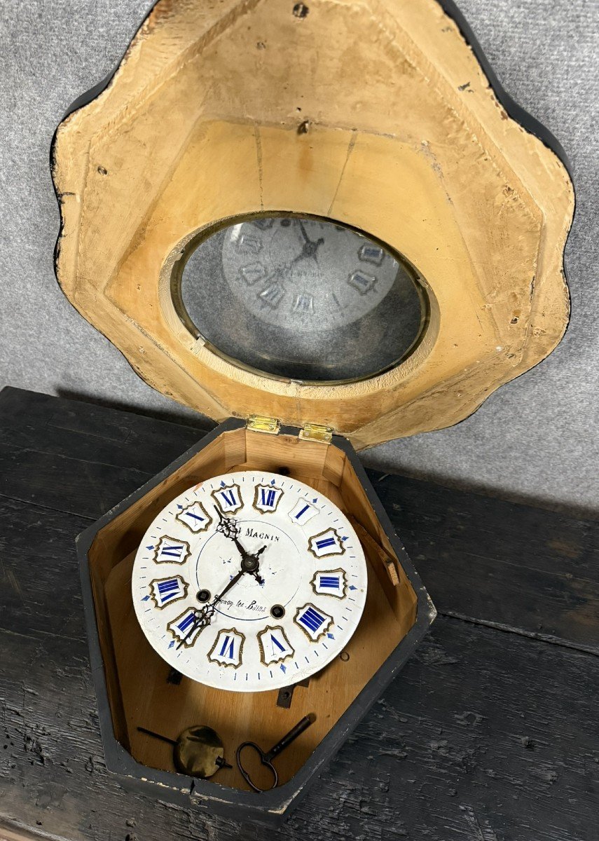 Bull's Eye / Napoleon III Period Clock In Mother-of-pearl Marquetry -photo-5