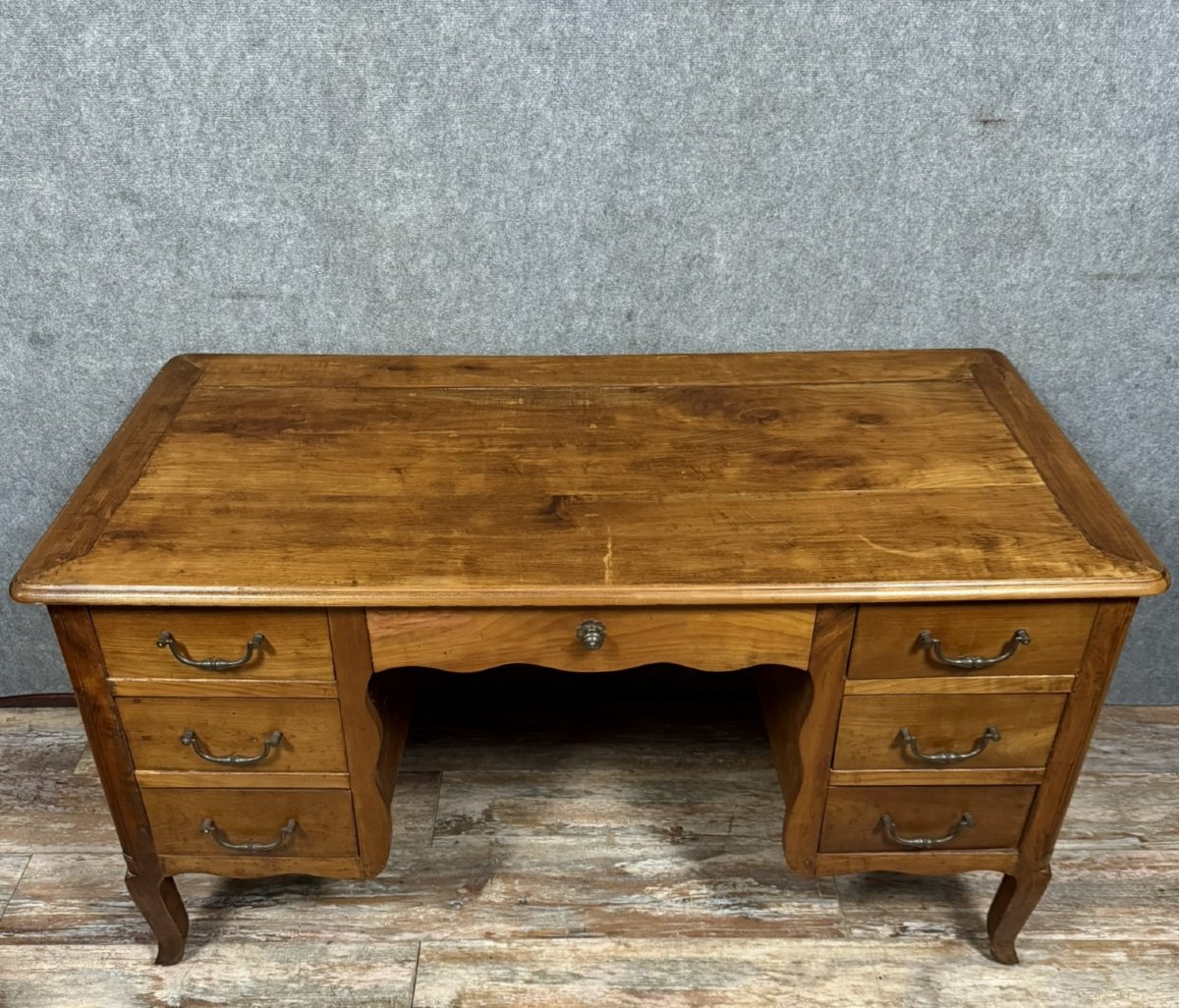 Louis XV Period Center Desk In Solid Cherry Wood -photo-1