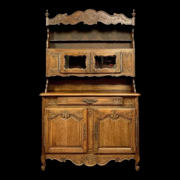 Louis XV Provençal Double-body Oak Bookcase 