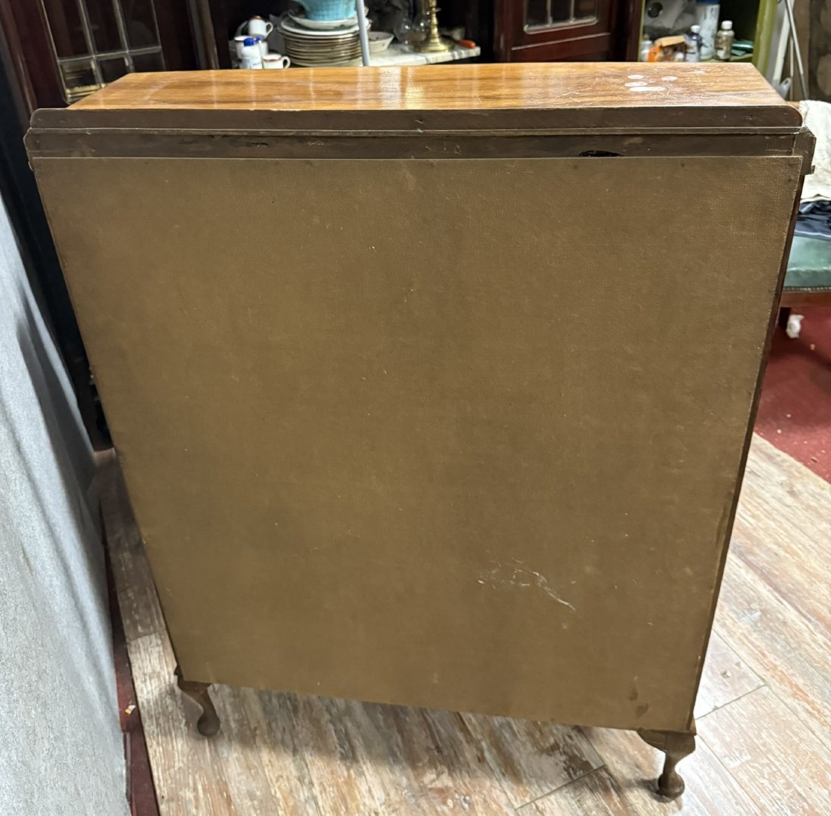 English Chippendale Display Cabinet In Walnut, Art Deco Period-photo-6