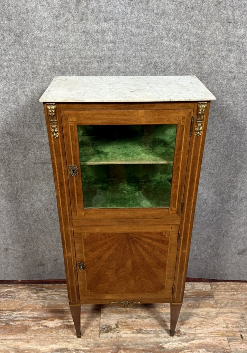 Louis XVI Style Marquetry System Display Cabinet-photo-1