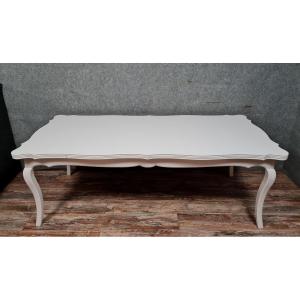 Très Grande Table (300cm) Style Louis XV Rocaille En Bois Laqué 