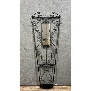 Vintage Cloakroom, Wrought Iron Trapezoidal Coat Rack