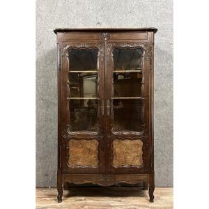 Louis XV Style Bookcase In Oak And Burl