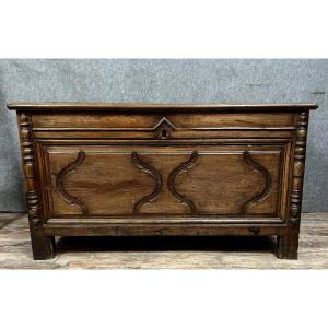 Louis XIV Period Molded Chest In Solid Oak