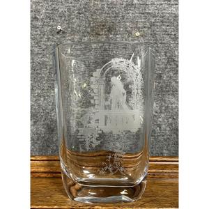 After Nils Landberg: Luxurious Engraved Crystal Vase