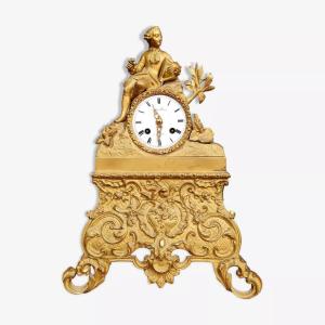 Pretty Louis Philippe Period Clock In Gilt Bronze