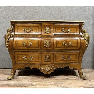 Louis XV Style Tomb Commode In Violet Wood And Rosewood 
