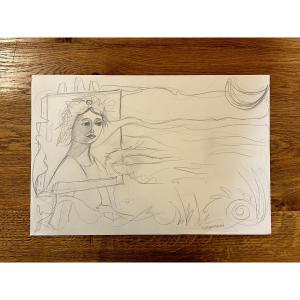 Maurice Der Markarian Circa 1975: Original Drawing On Vellum Paper No. 1 