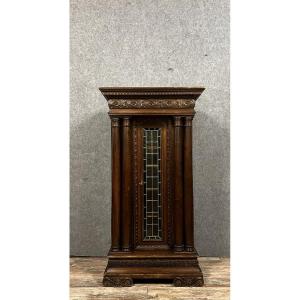 Renaissance Style Library Showcase In Carved Walnut And Oak