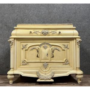 Atypical Venetian Baroque Commode With Doors In Lacquered Wood