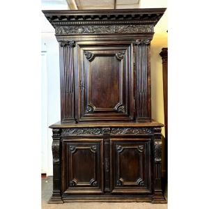 Important Renaissance Style Cabinet In Walnut 