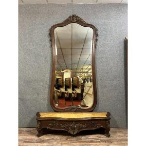 Important Miroir Trumeau Avec Sa Base En Console Style Louis XV / h267 x 165 cm
