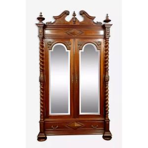 Renaissance Library Cabinet From Hunting Lodge In Walnut 