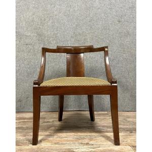 Empire Style Gondola Office Chair In Mahogany 