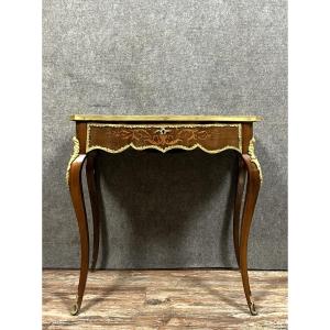 Bureau Galbé Style Louis XV En Marqueterie 