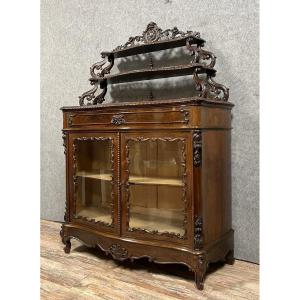 Curved Library Showcase Napoleon III Period In Mahogany