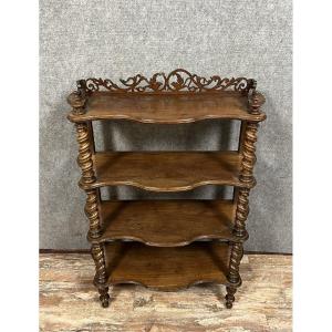 Shelf - Bookcase With 4 Shelves From The Napoleon III Period In Mahogany
