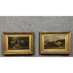 Albert Smets Flemish School Of The 19th Century: Pair Of Large Oils On Panels 