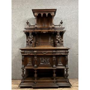 Rare Renaissance Style Imp Buffet In Walnut