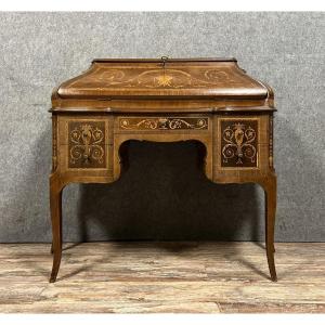 Louis XV Style Venetian Curved Desk In Marquetry 