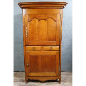 Louis XV Period Standing Man Cabinet In Cherry Wood